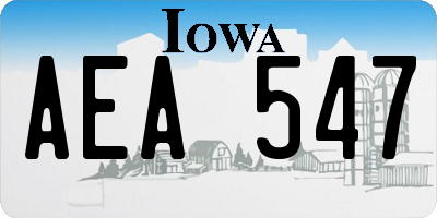 IA license plate AEA547