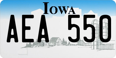 IA license plate AEA550