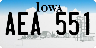 IA license plate AEA551