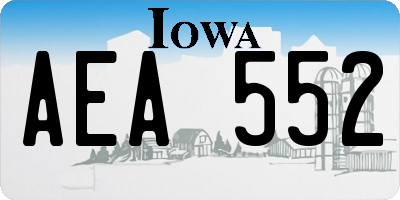 IA license plate AEA552