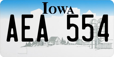 IA license plate AEA554