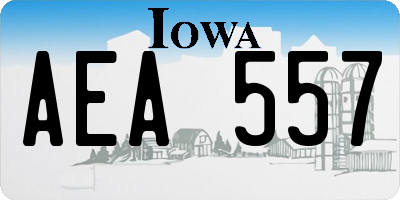 IA license plate AEA557