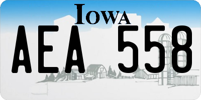 IA license plate AEA558