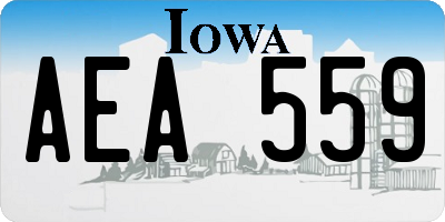 IA license plate AEA559
