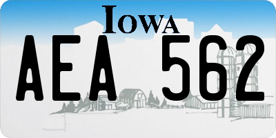 IA license plate AEA562