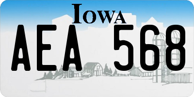 IA license plate AEA568
