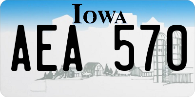 IA license plate AEA570