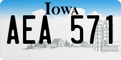 IA license plate AEA571