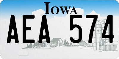 IA license plate AEA574