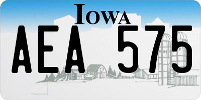 IA license plate AEA575