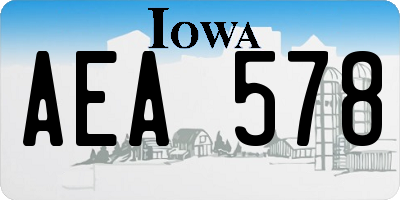 IA license plate AEA578