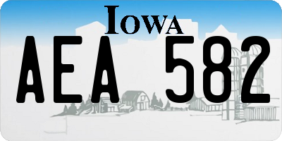 IA license plate AEA582