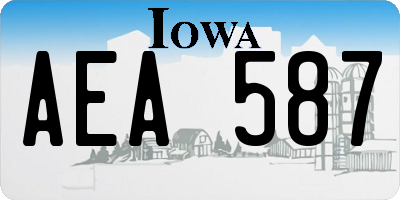 IA license plate AEA587