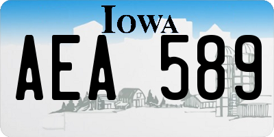 IA license plate AEA589