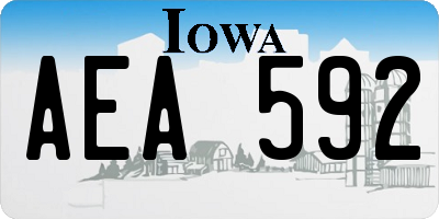 IA license plate AEA592