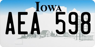 IA license plate AEA598