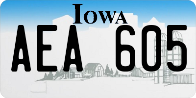 IA license plate AEA605
