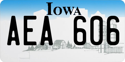 IA license plate AEA606