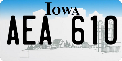 IA license plate AEA610
