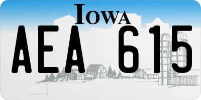 IA license plate AEA615