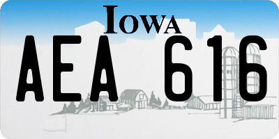 IA license plate AEA616