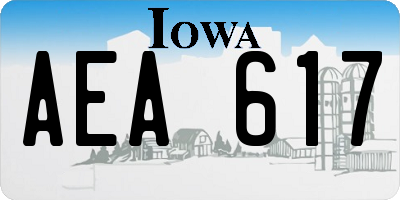IA license plate AEA617