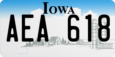 IA license plate AEA618