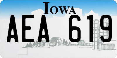 IA license plate AEA619