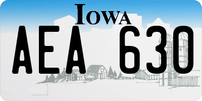 IA license plate AEA630