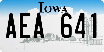 IA license plate AEA641
