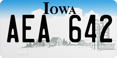 IA license plate AEA642