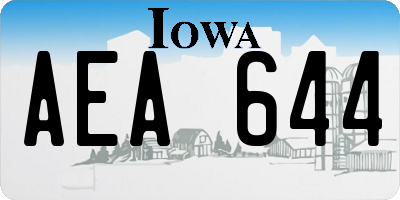 IA license plate AEA644