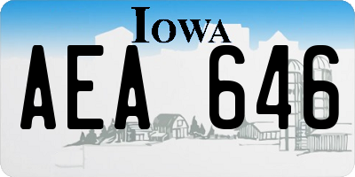 IA license plate AEA646