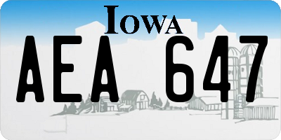 IA license plate AEA647