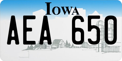 IA license plate AEA650