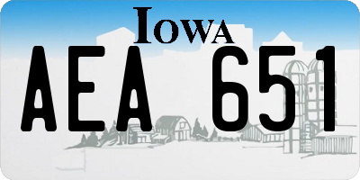 IA license plate AEA651