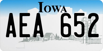 IA license plate AEA652