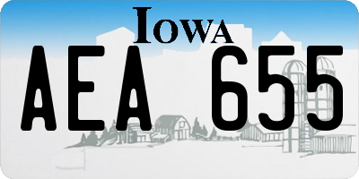 IA license plate AEA655