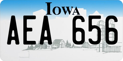 IA license plate AEA656