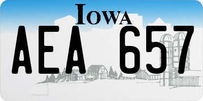 IA license plate AEA657