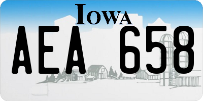IA license plate AEA658