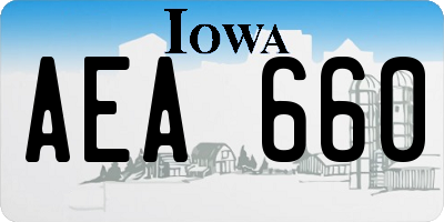 IA license plate AEA660