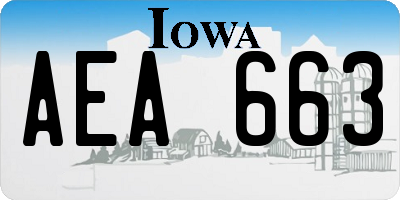 IA license plate AEA663