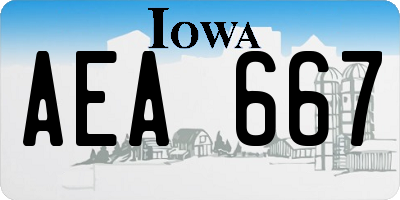 IA license plate AEA667