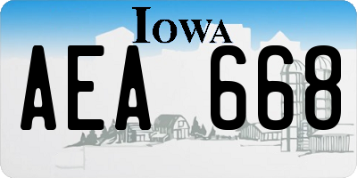 IA license plate AEA668