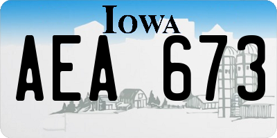 IA license plate AEA673