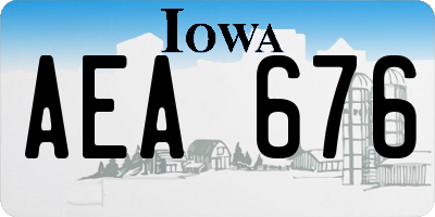 IA license plate AEA676