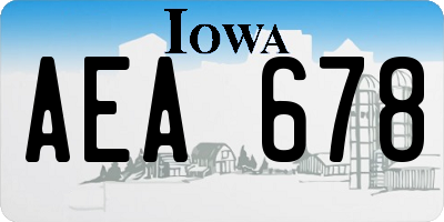 IA license plate AEA678