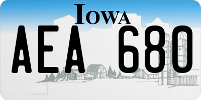 IA license plate AEA680