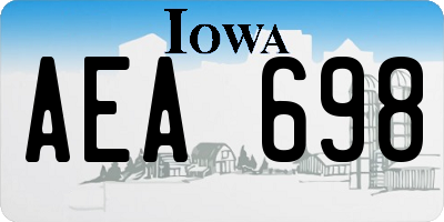 IA license plate AEA698